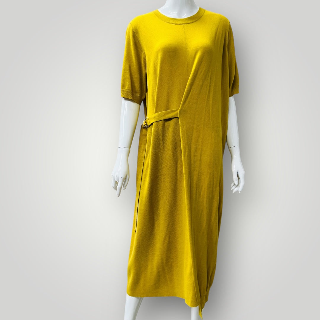 SILLS / chartreuse merino maxi dress / XL (3897210909676048156)