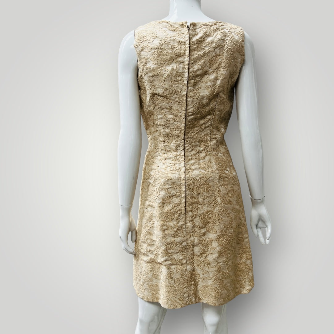 1960s vintage / WINTON / gold brocade dress / s (3897210925084858748)