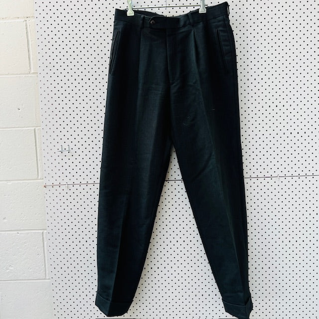 1960s vintage / HUGO BOSS / wool  pants with pleat front / 48 (3897291768770650909)