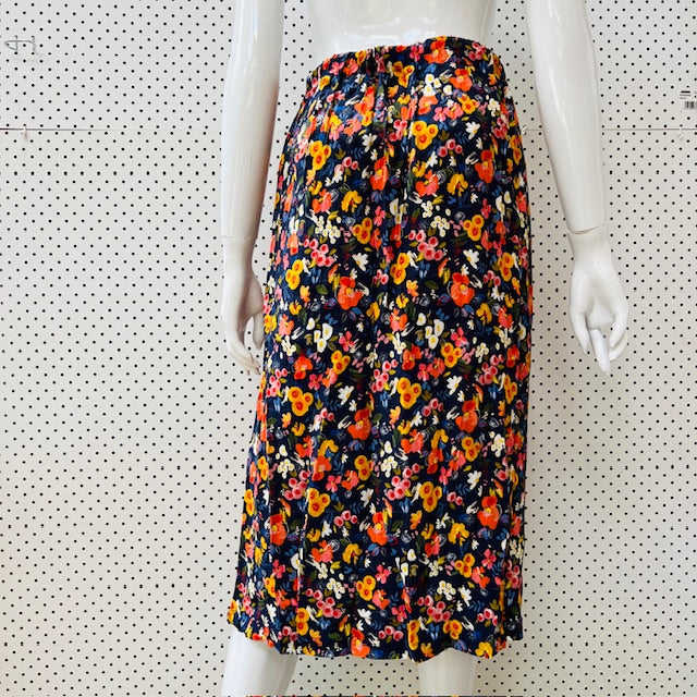 ANNE MARDELL / floral skirt / 14 / made in nz (3897373299309906174)