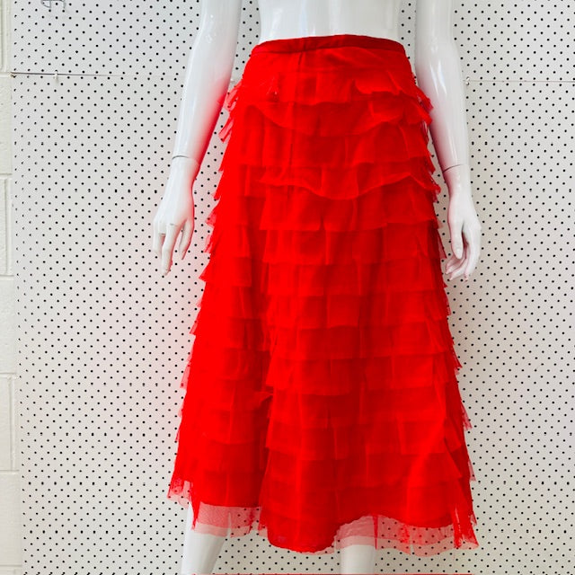 JUO / red tulle skirt / 14 (3897373344679910890)