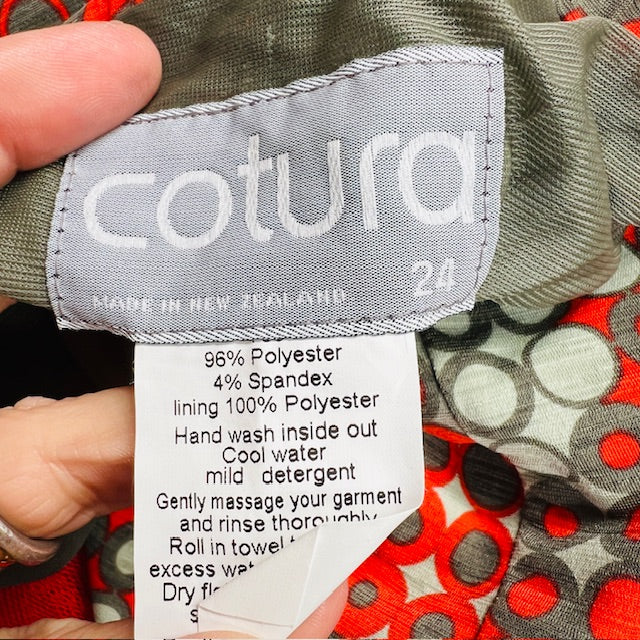 COUTURA / patterned midi skirt  / 24 / made in nz (3897373366491663451)