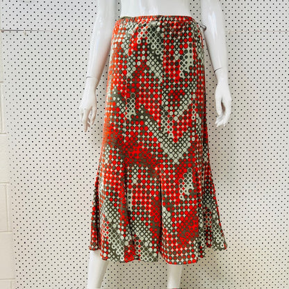 COUTURA / patterned midi skirt  / 24 / made in nz (3897373368024779288)