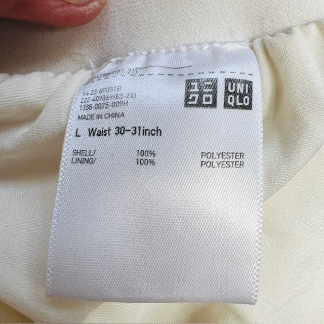 UNIQLO / white pleated skirt / L (3897373396809608549)