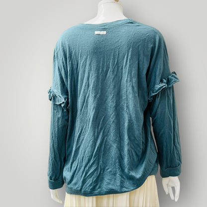 GOBLIN / merino jumper with ruffles / M / made in nz (3897373590420926230)