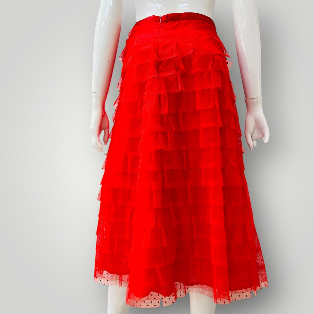 JUO / red tulle skirt / 14 (3897373620317269966)