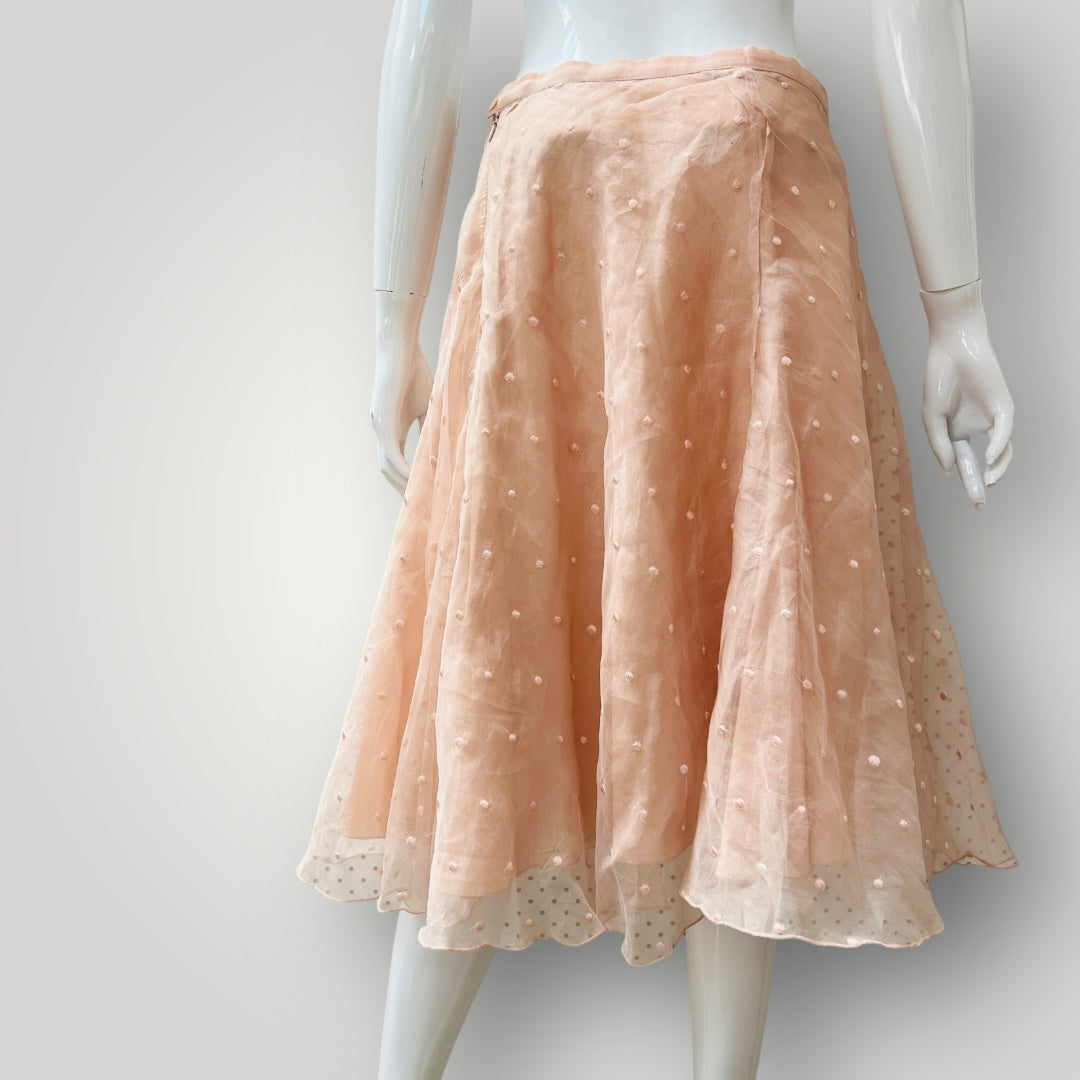 TARA JARMON / romantic silk skirt / 40 (3897373629244212119)