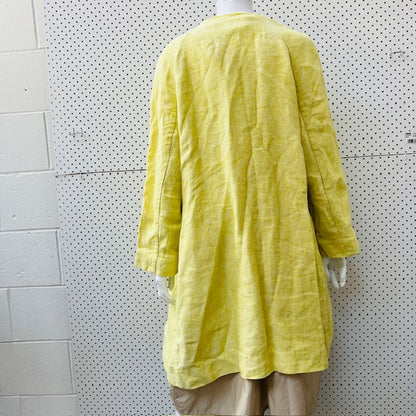 NIX the label / yellow linen duster / made in nz / s (3897719675912406989)