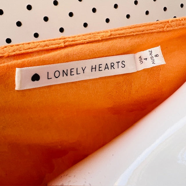 LONELY HEARTS / babydoll mini in orange / s (3897719696765872701)
