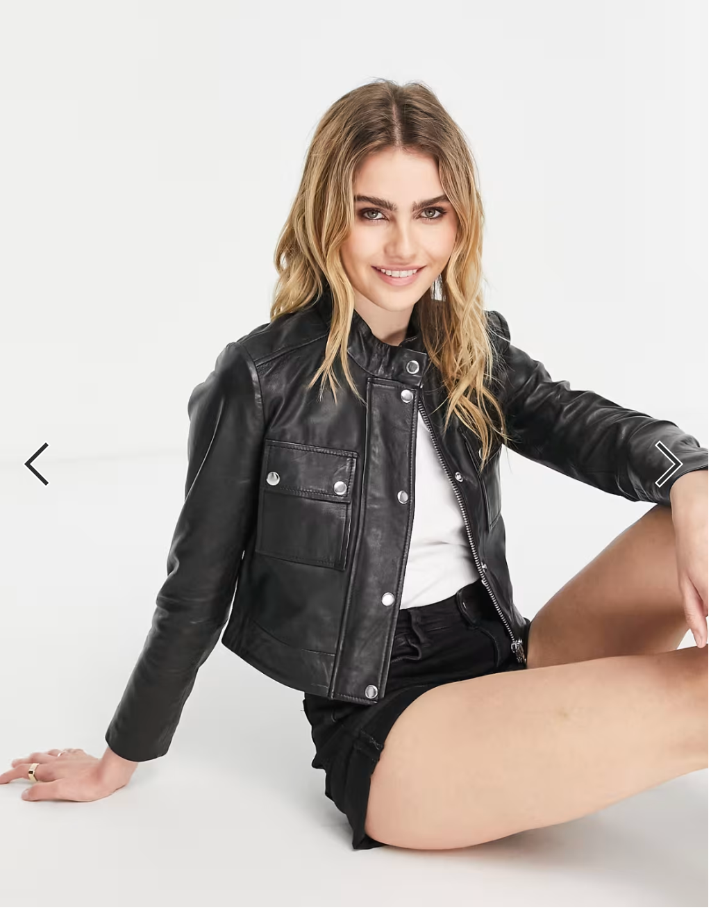 vintage / brown leather biker jacket / m (3897795344376757378)