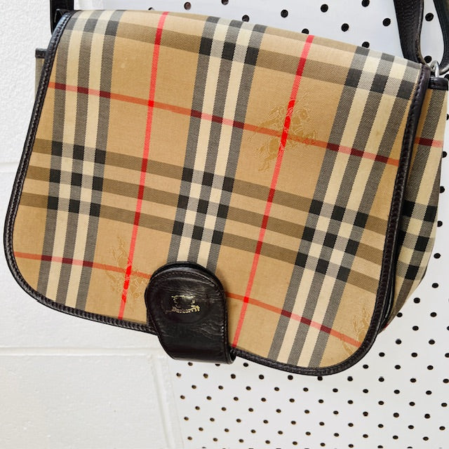 vintage / BURBERRY / nova check cross body saddle bag (3897815213825770367)