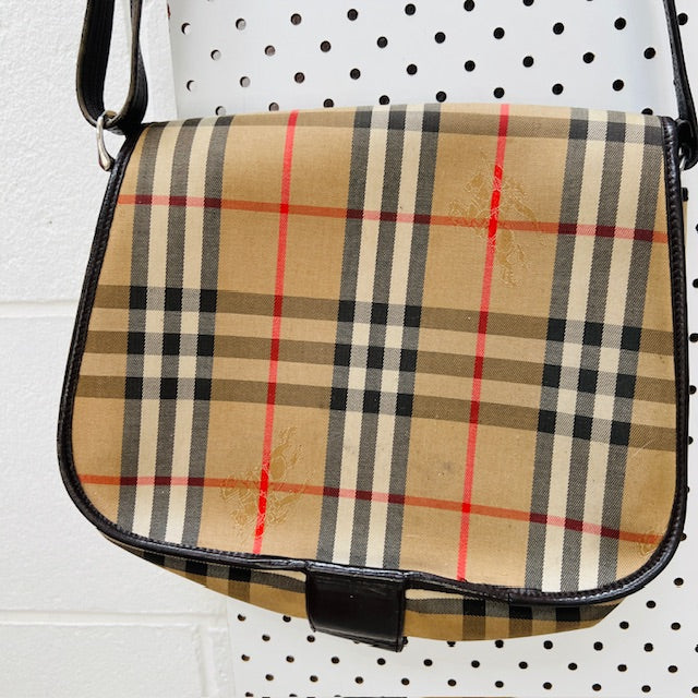 vintage / BURBERRY / nova check cross body saddle bag (3897815215597034489)