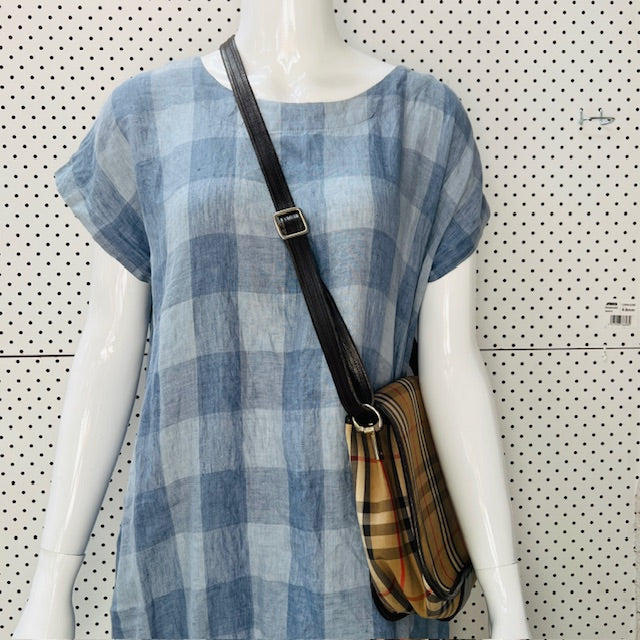 vintage / BURBERRY / nova check cross body saddle bag (3897815219279629326)