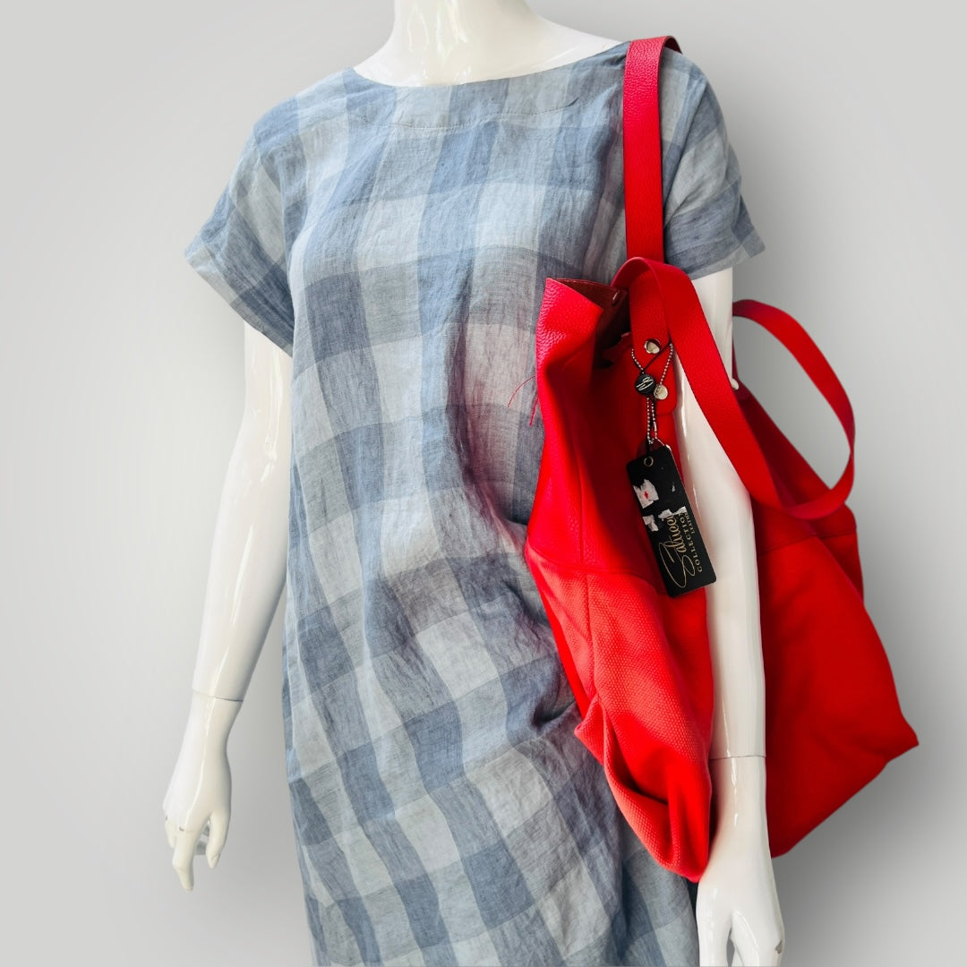 SALUCCI / red leather tote bag / new with tags (3897815410815110998)