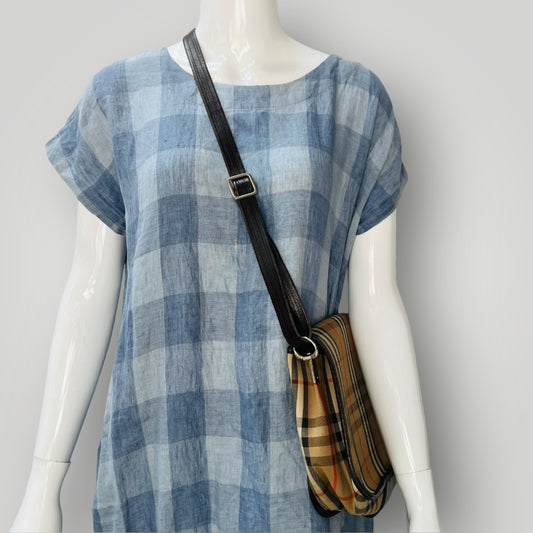 vintage / BURBERRY / nova check cross body saddle bag (3897815417393160928)