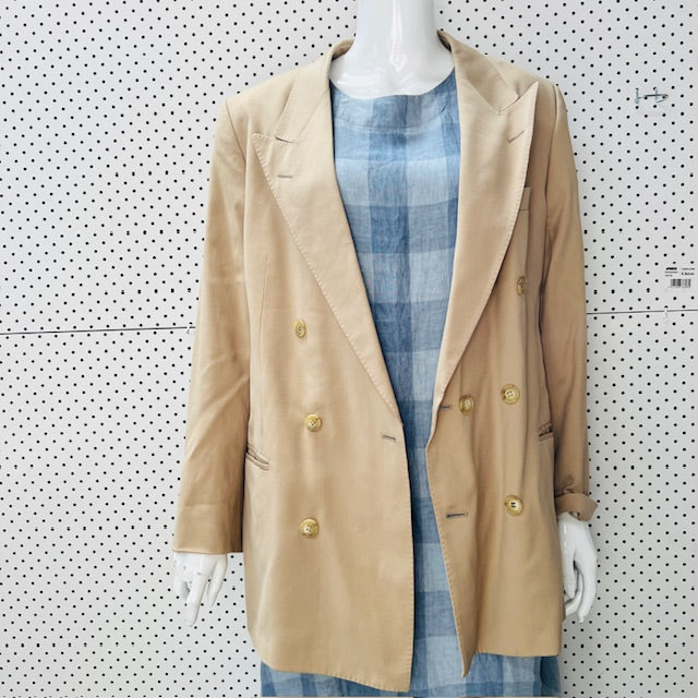 double breasted / worsted wool blazer / made in italy / (3897886063505054578)