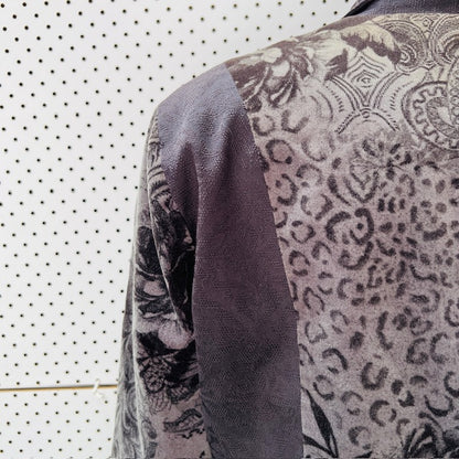 2000s nz vintage / RED HEAD / brocade + velvet coat / 12 / made in nz (3897886067053724451)