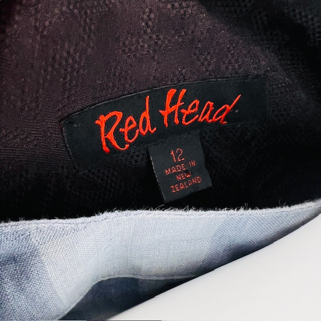 2000s nz vintage / RED HEAD / brocade + velvet coat / 12 / made in nz (3897886070520049479)