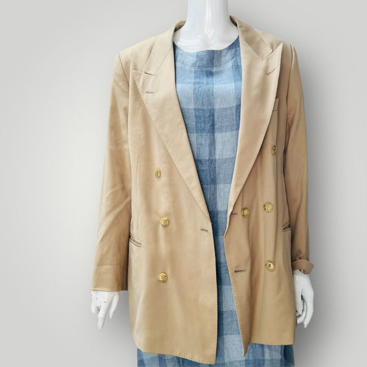 double breasted / worsted wool blazer / made in italy / (3897886429537032295)