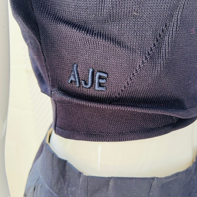 AJE / 'mia' wrap top in navy  / L (3897916027175497746)