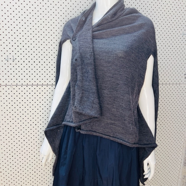 2000s vintage / RICOCHET / pure wool wrap top + armholes + buttons / one size (3897916101270144884)