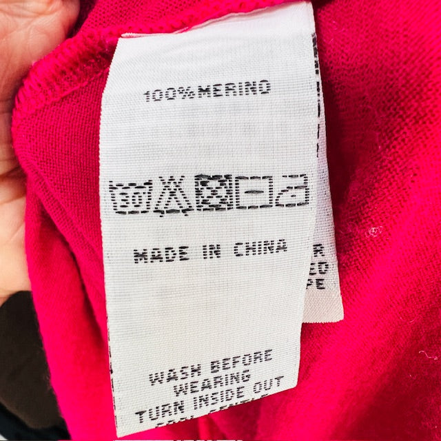 BALLANTYNES ESSENTIALS / cerise jumper in fine merino / M (3897916186420904735)