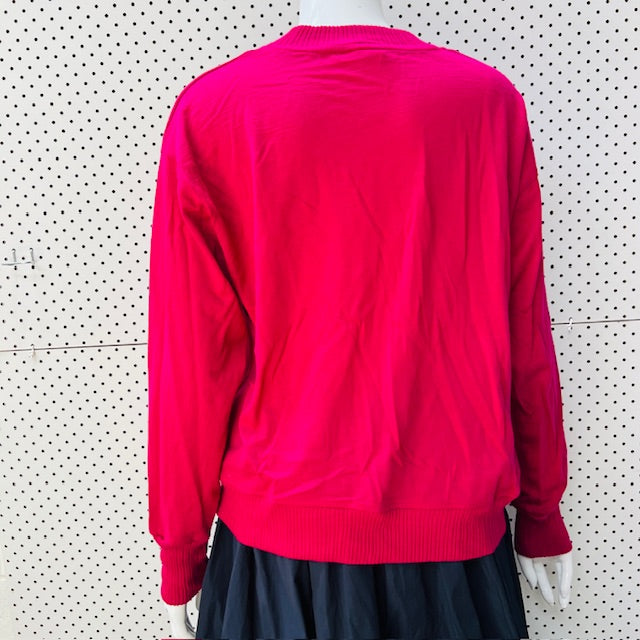 BALLANTYNES ESSENTIALS / cerise jumper in fine merino / M (3897916189600466485)