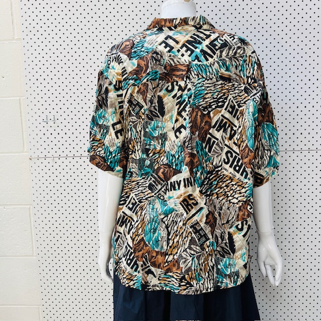 1990s aussie vintage / KATIES / patterned shirt / s (3897916210124366159)