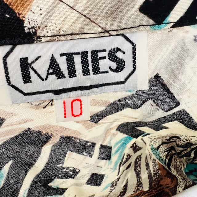 1990s aussie vintage / KATIES / patterned shirt / s (3897916211980998127)