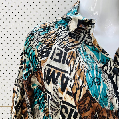 1990s aussie vintage / KATIES / patterned shirt / s (3897916213796525399)