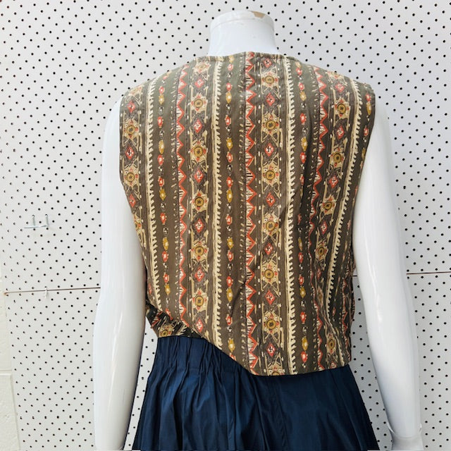 1990s nz vintage / COMMENT / patterned waistcoat / m (3897916252627610762)