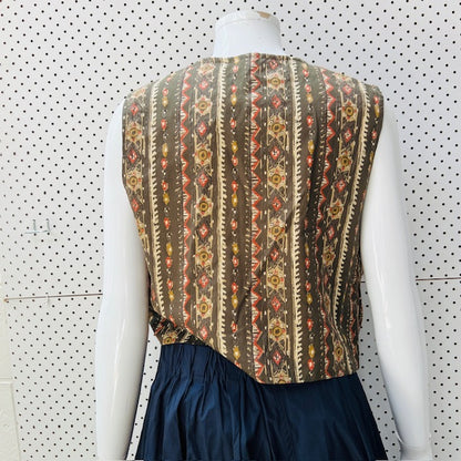 1990s nz vintage / COMMENT / patterned waistcoat / m (3897916252627610762)