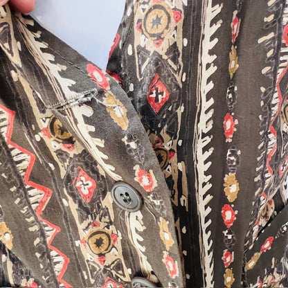 1990s nz vintage / COMMENT / patterned waistcoat / m (3897916255711528148)