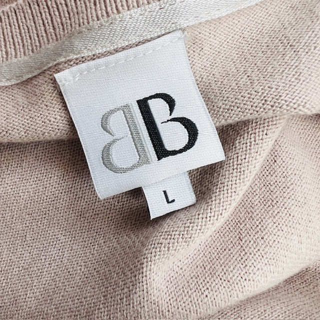 beige / cotton cardigan with pearly buttons / L (3897916320600078946)