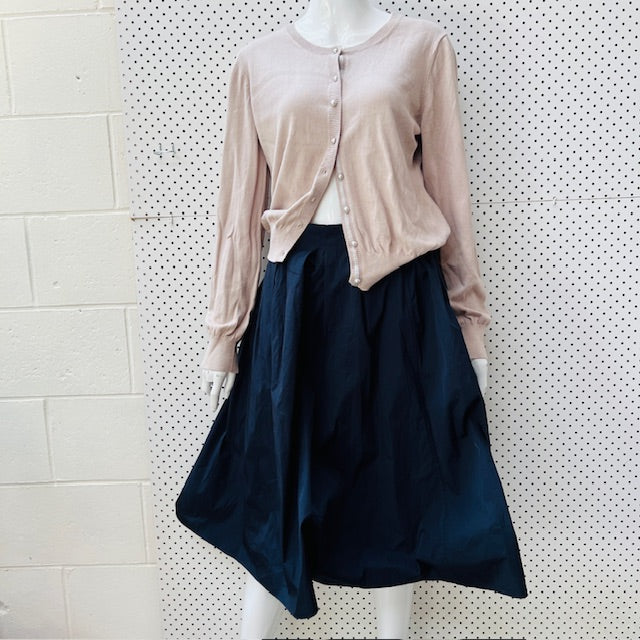 beige / cotton cardigan with pearly buttons / L (3897916323925445145)