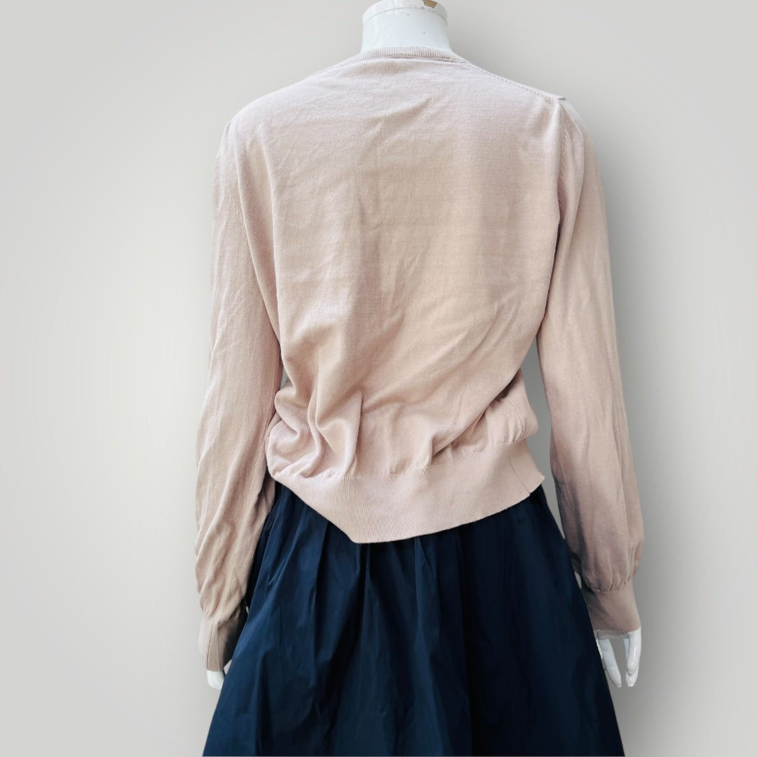 beige / cotton cardigan with pearly buttons / L (3897920803772452152)