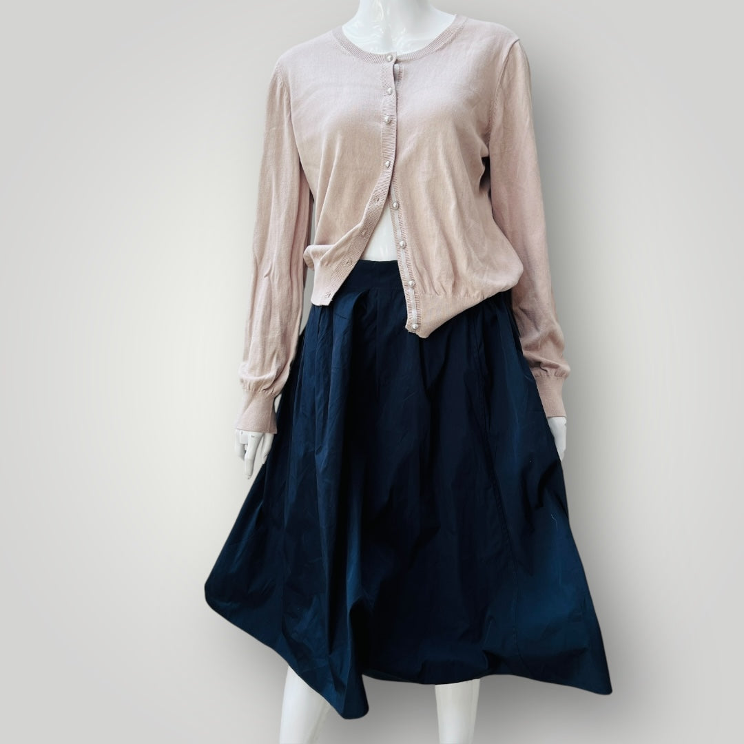 beige / cotton cardigan with pearly buttons / L (3897920809603264826)