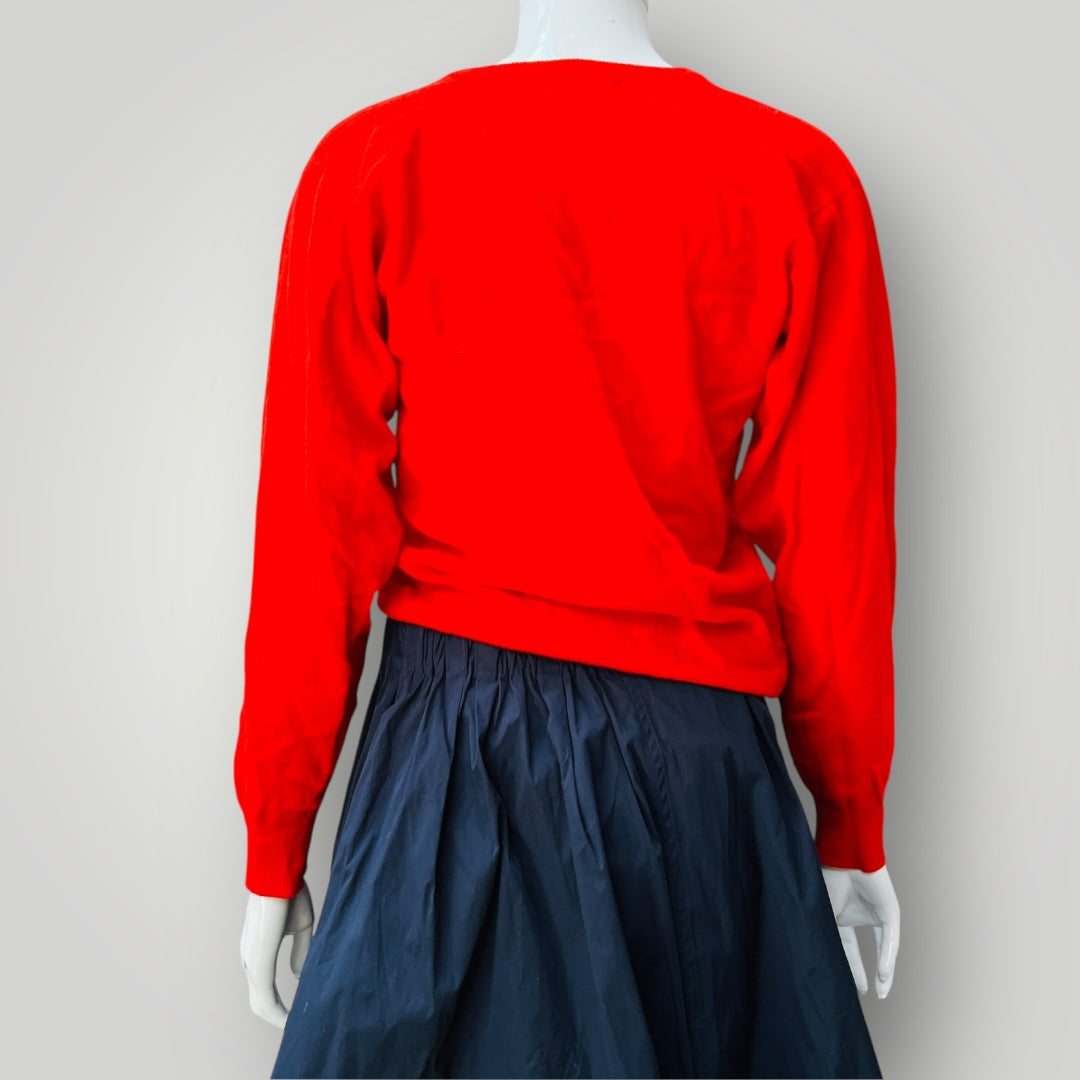1980s scottish vintage / PRINGLE / bright red soft wool knit / s (3897920822262357529)