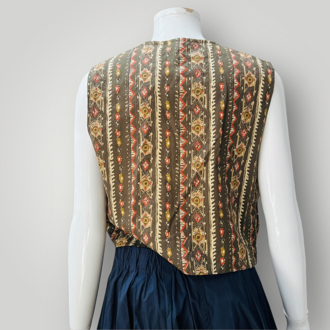 1990s nz vintage / COMMENT / patterned waistcoat / m (3897920841731607275)