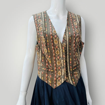 1990s nz vintage / COMMENT / patterned waistcoat / m (3897920843704918694)