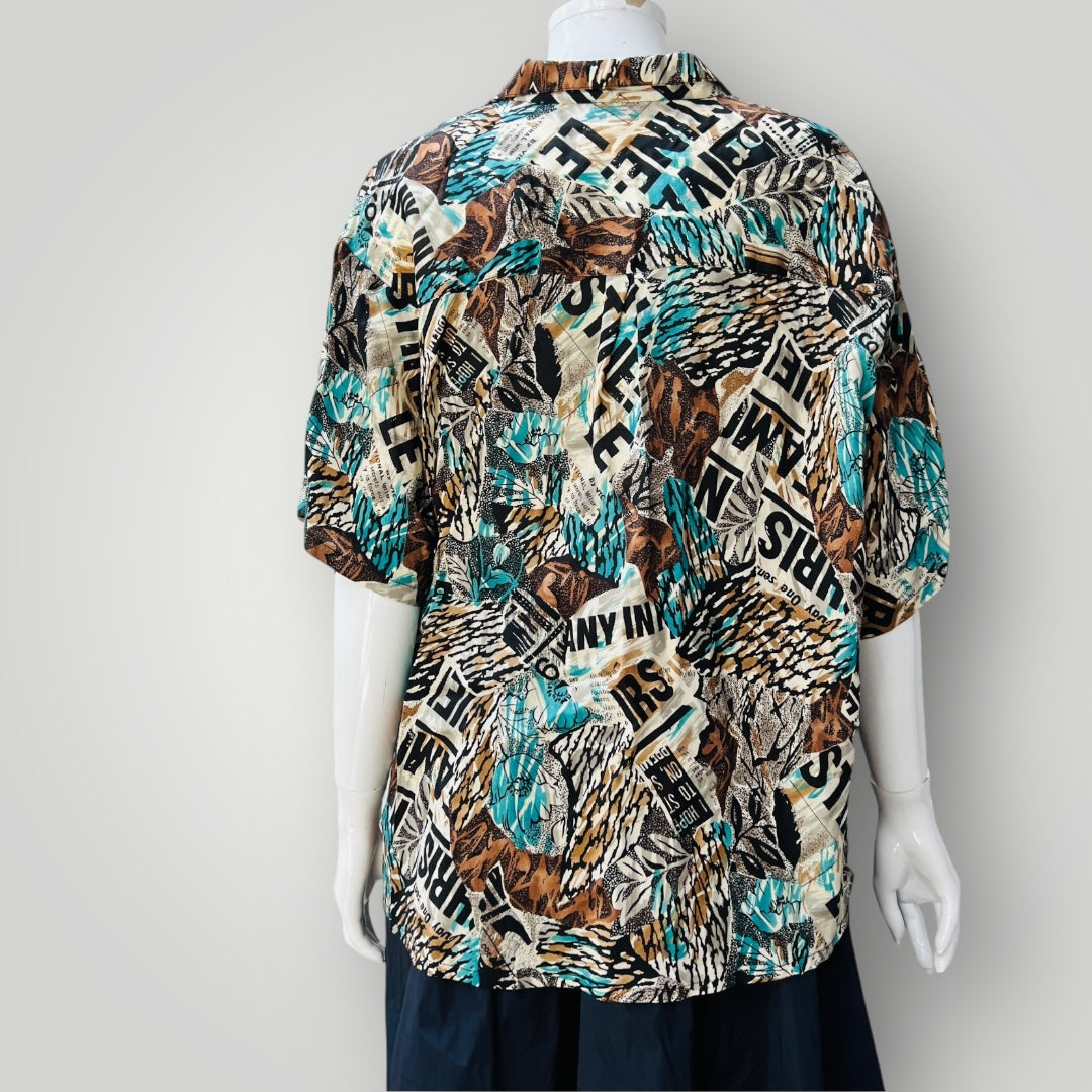1990s aussie vintage / KATIES / patterned shirt / s (3897920861052869979)