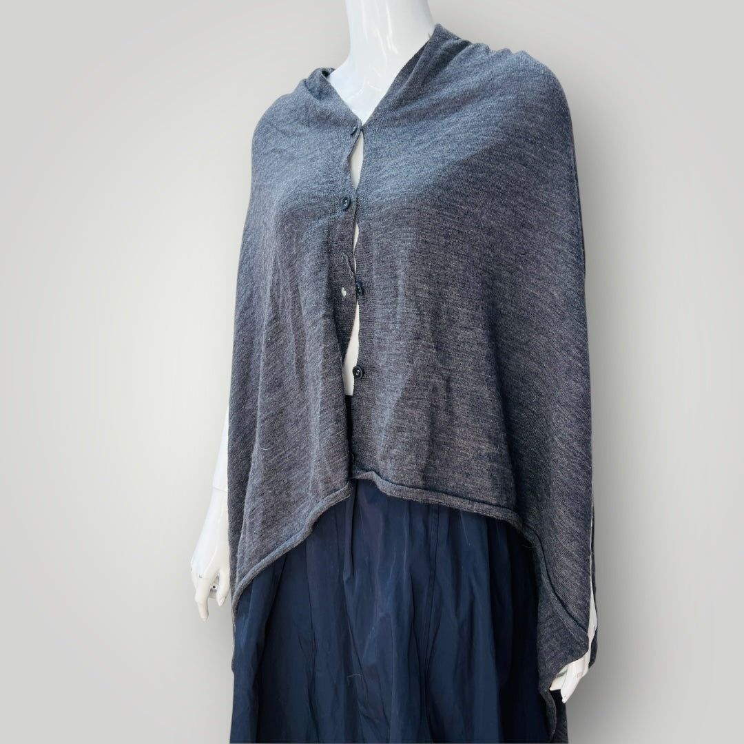 2000s vintage / RICOCHET / pure wool wrap top + armholes + buttons / one size (3897920907142380579)