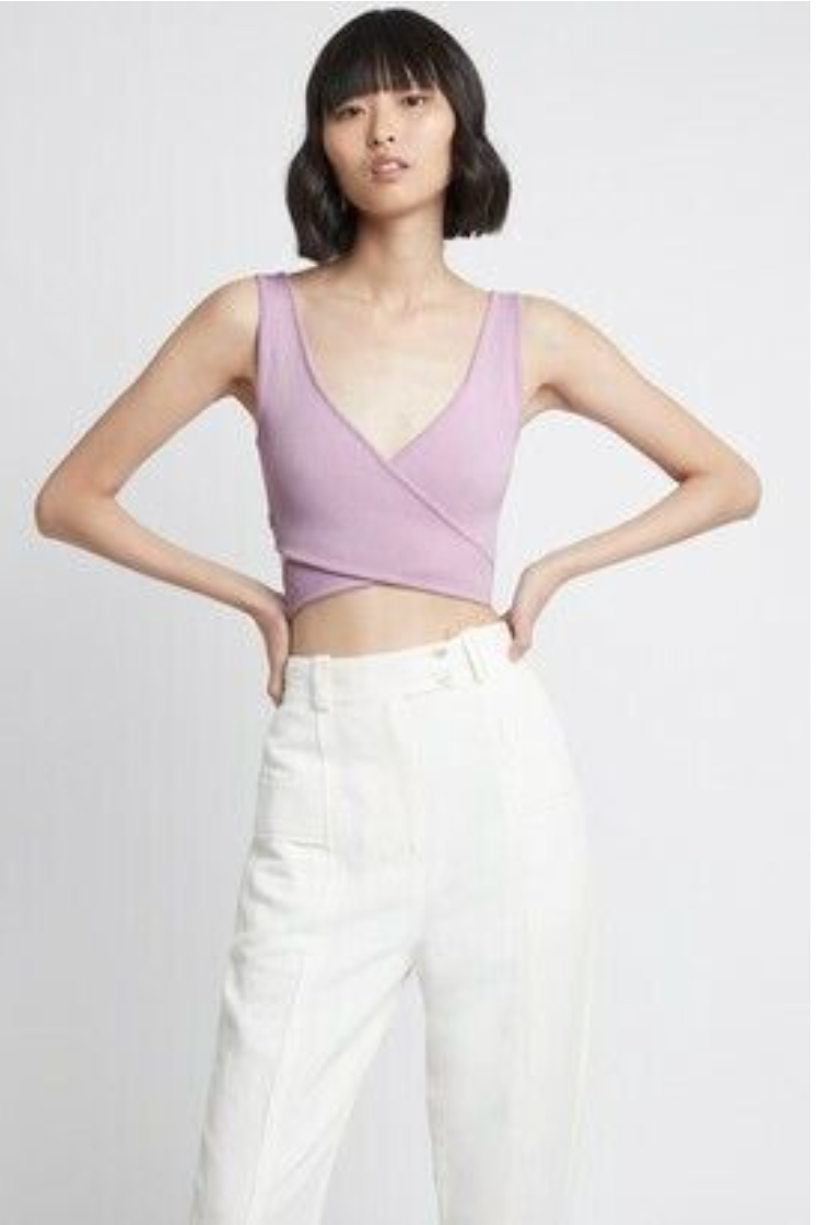 AJE / 'mia' wrap top in navy  / L (3897971463030758052)