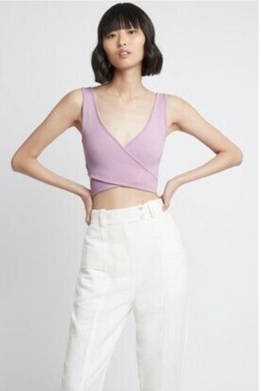 AJE / 'mia' wrap top in navy  / L (3897971463030758052)