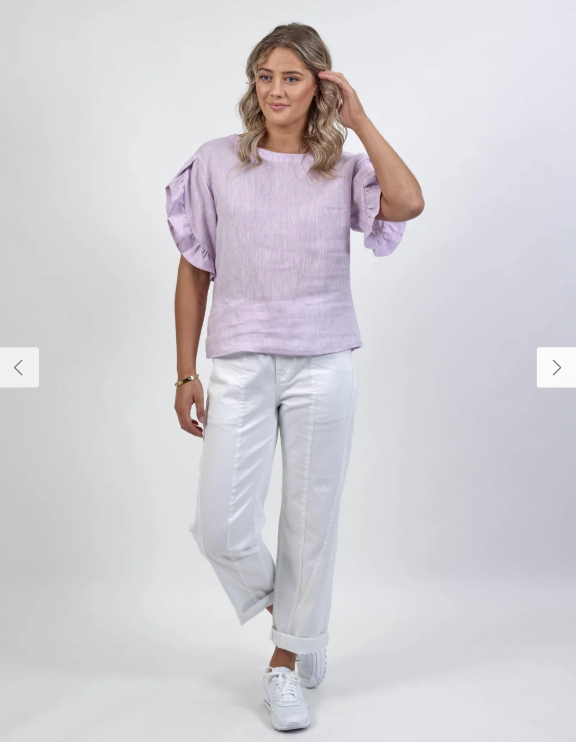 KNEWE LABEL / 'fultter' linen top with ruffles / black / 18 (3898000165688218589)