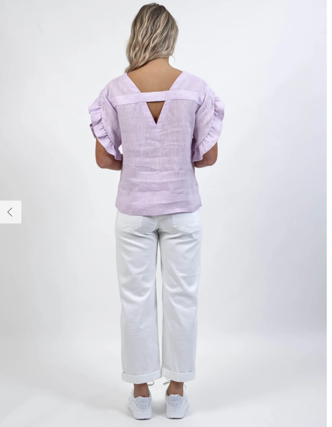 KNEWE LABEL / 'fultter' linen top with ruffles / black / 18 (3898000168273289279)