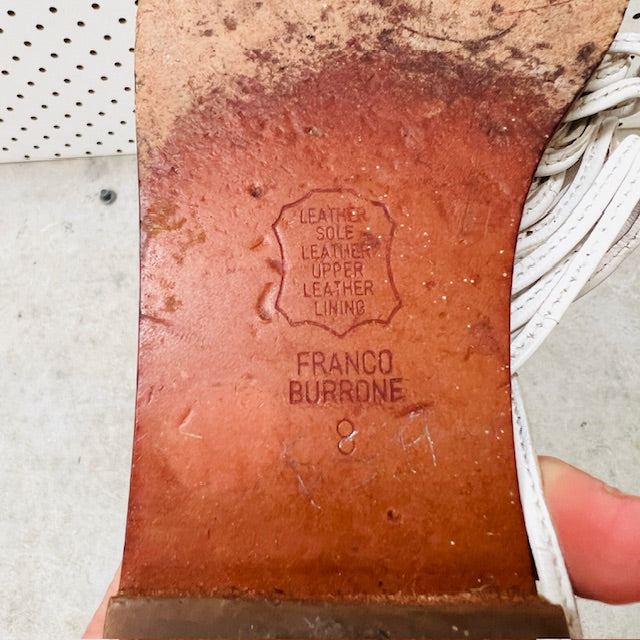 FRANCO BURRONE / white strappy slides with toe / 8 (3898401042716608475)