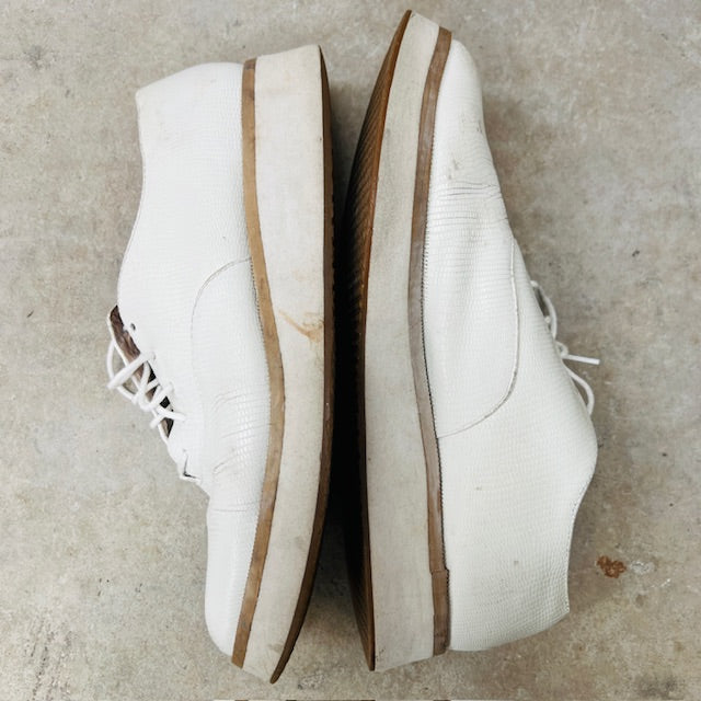 WITTNER / 'milas' white lace up leather flatforms / 38 (3898401061010961541)