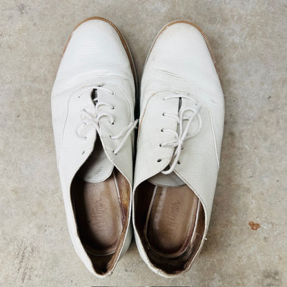 WITTNER / 'milas' white lace up leather flatforms / 38 (3898401068250576602)