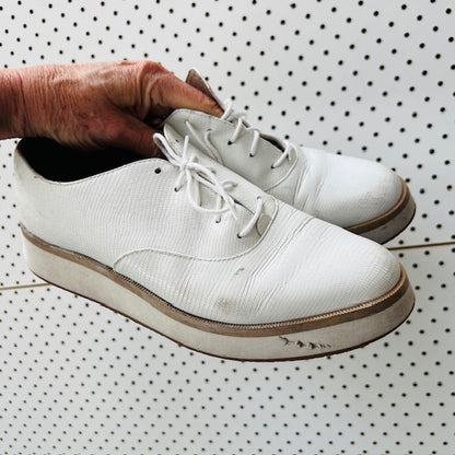 WITTNER / 'milas' white lace up leather flatforms / 38 (3898401072015468040)